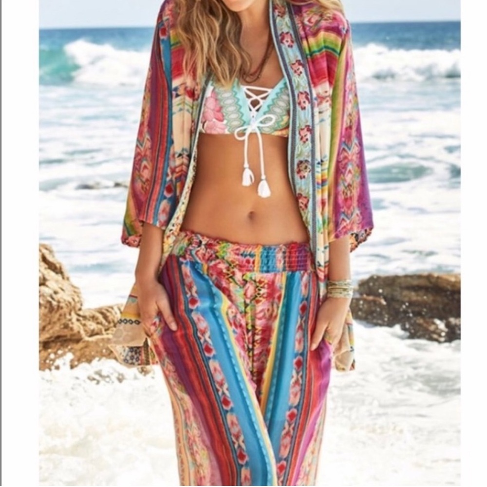 NWT Johnny Was Mariah Pant Multicolor Flowy Pants Size Large